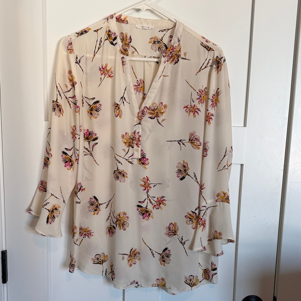 Maurices Cream Floral Blouse